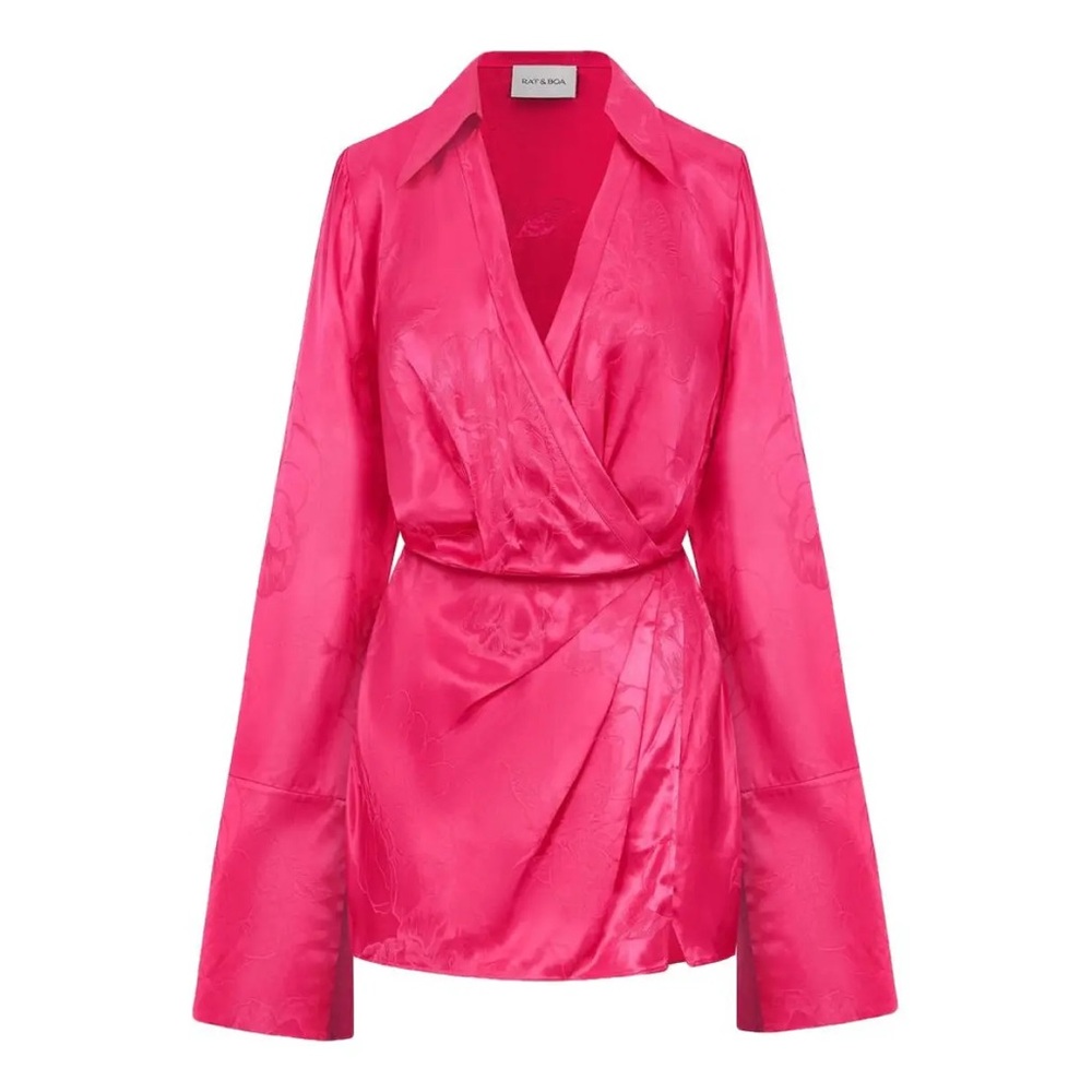 Rat & Boa Pink Satin Mini Dress